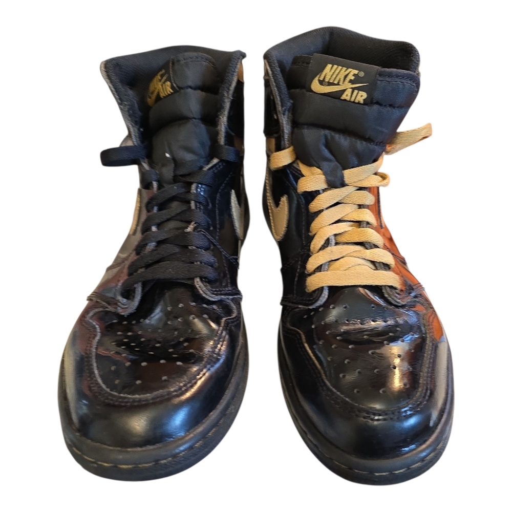Nike Air Men's Black and Gold High-Top Sneakers